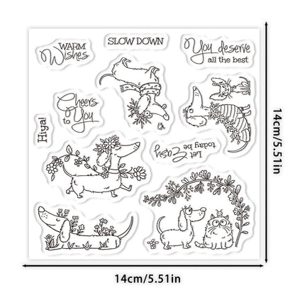 Cute Dachshund Dies & Stamps Set