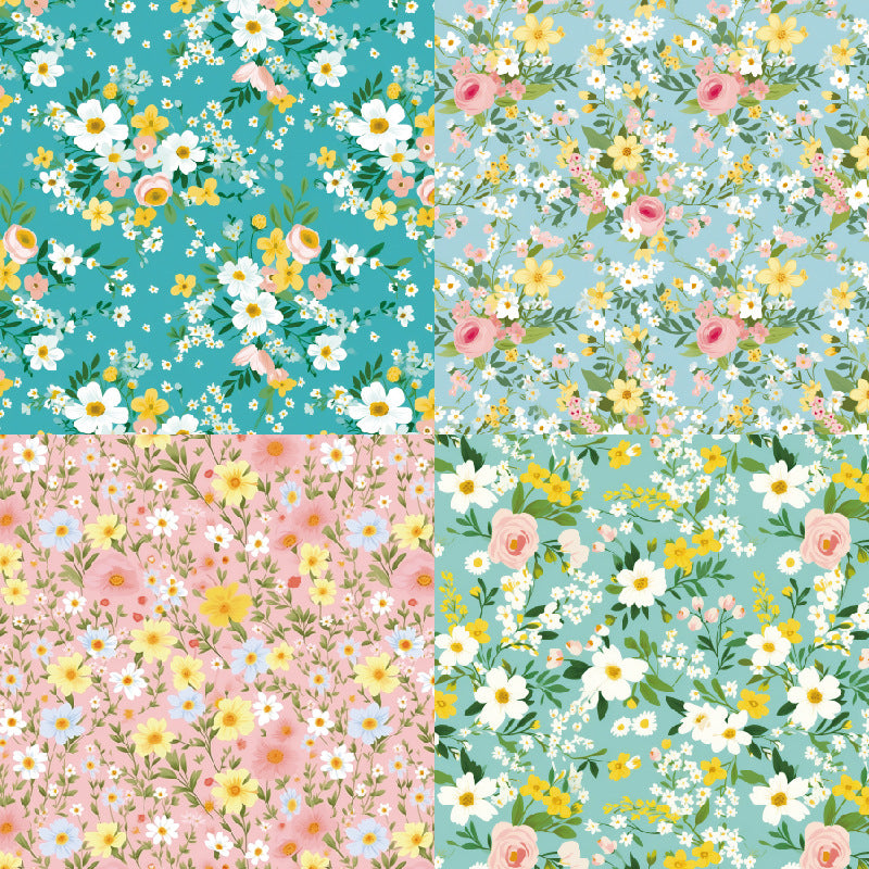 24PCS 6" Pastoral Flowers Scrapbook Paper & Cardstock