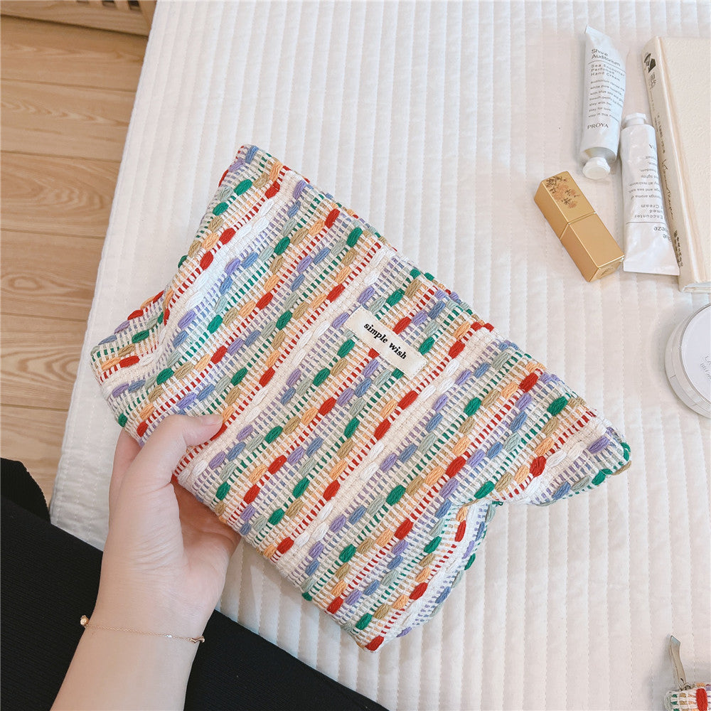 Colorful Woven Cosmetic Storage Bag