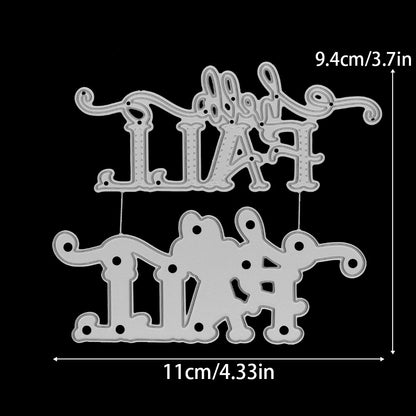 "Hello Fall" Words Metal Cutting Dies
