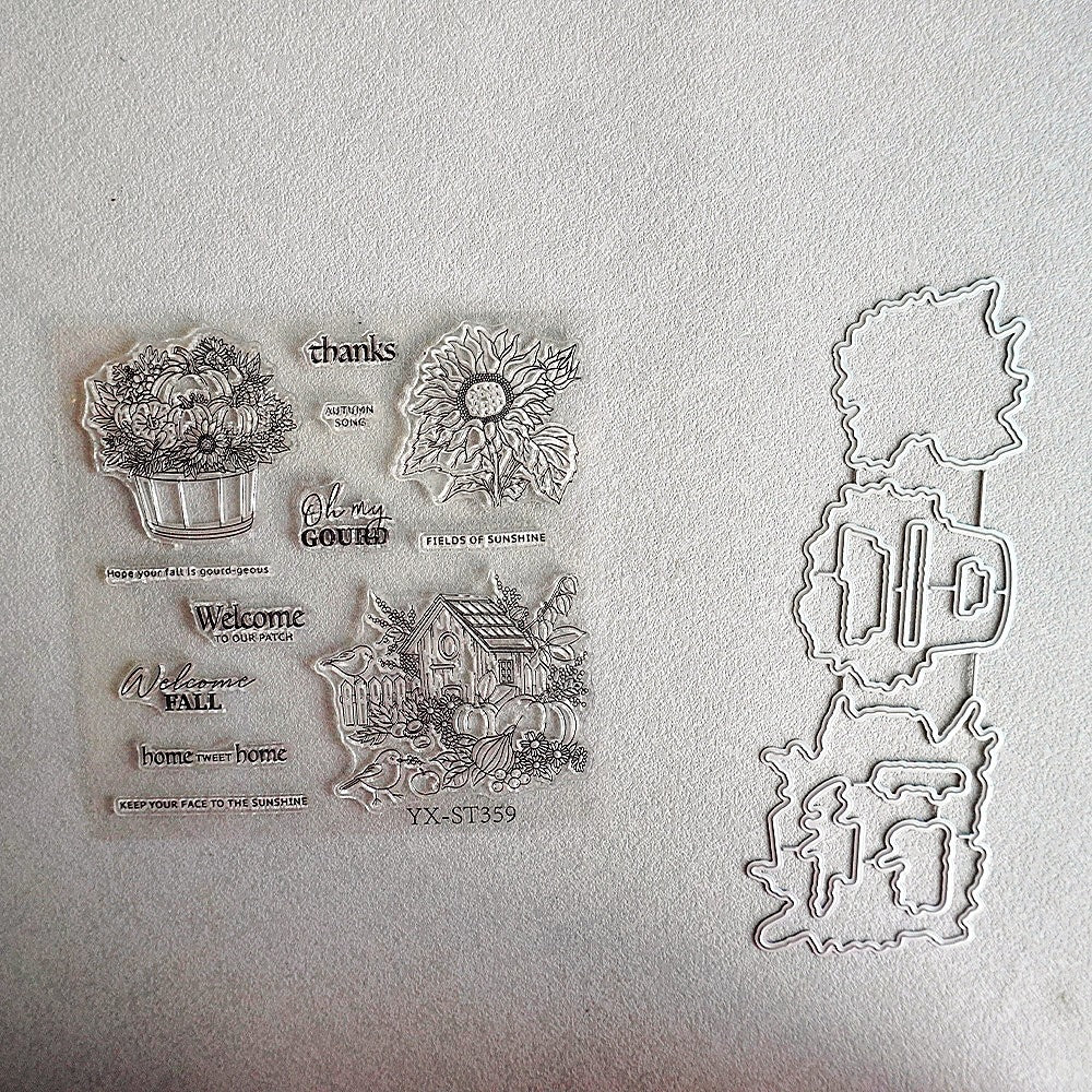 Autumn Bird House Dies & Stamps Set