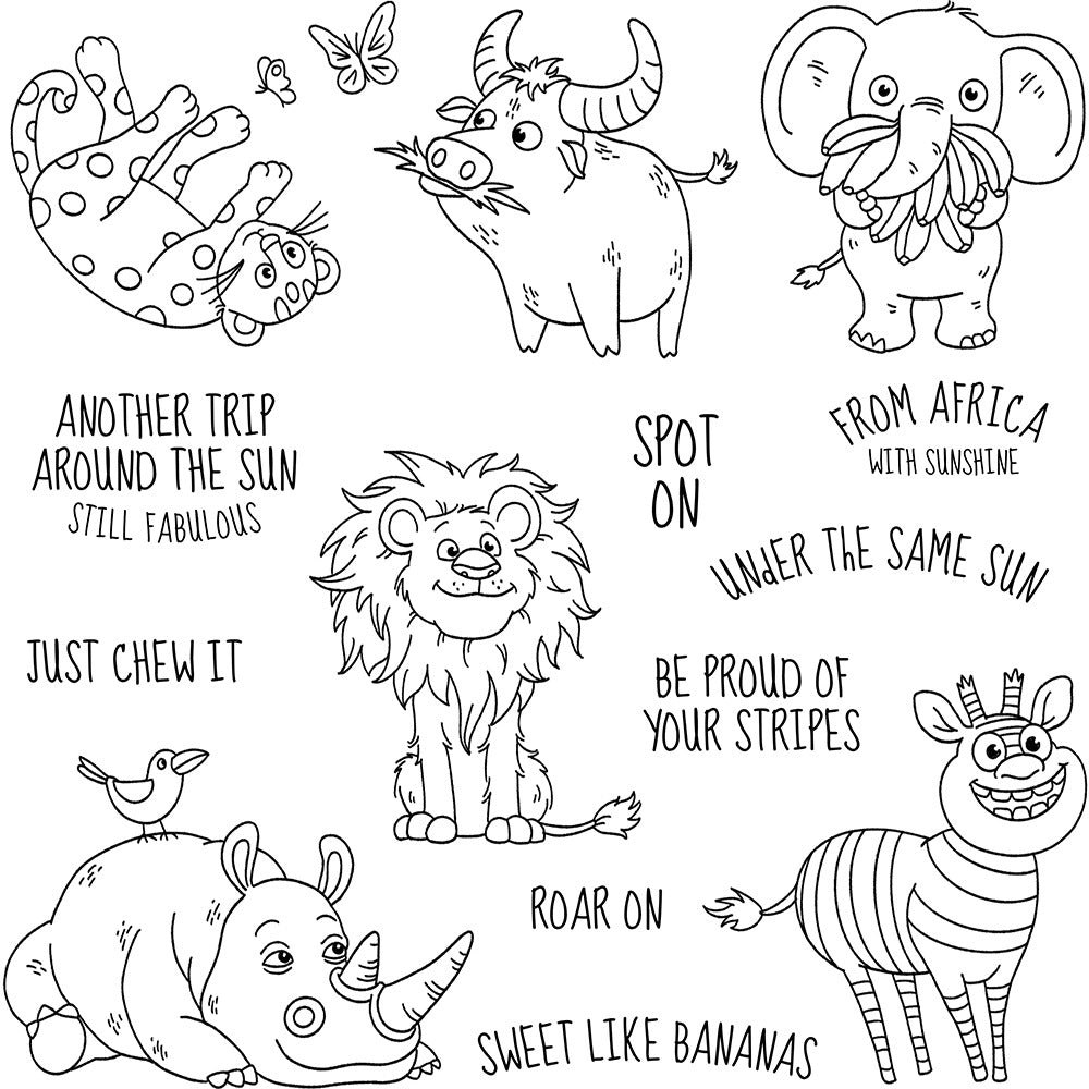African Animals Clear Stamps