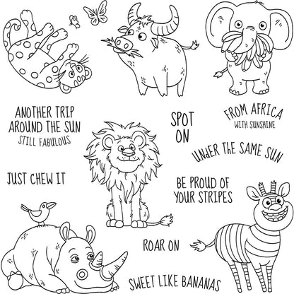 African Animals Clear Stamps