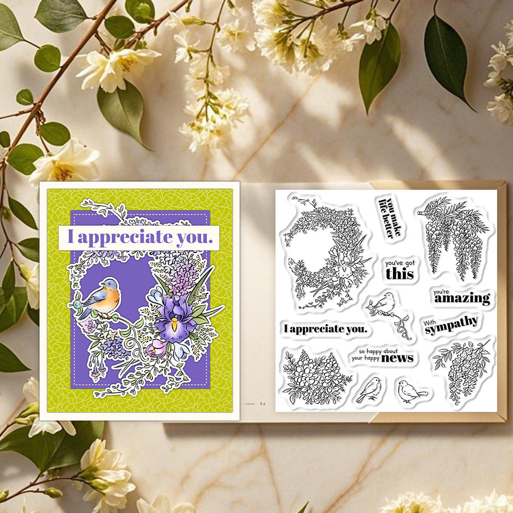 Wisteria Flowers Clear Stamps