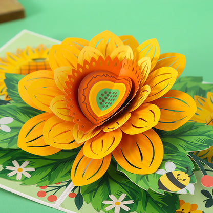 3D Sunflower Pop-Up Greeting Card