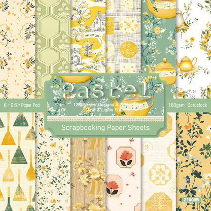24PCS 6" Pastel Scrapbook Paper & Cardstock