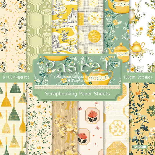 24PCS 6" Pastel Scrapbook Paper & Cardstock