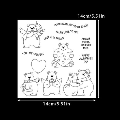 Valentine's Day Polar Bear Dies & Stamps Set