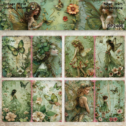 A5 Vintage Style Fairy Scrapbook Paper