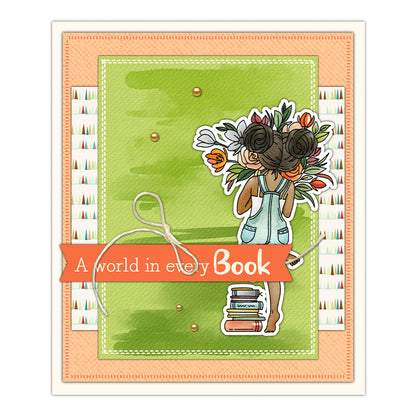 Little Girl Reading Clear Stamps