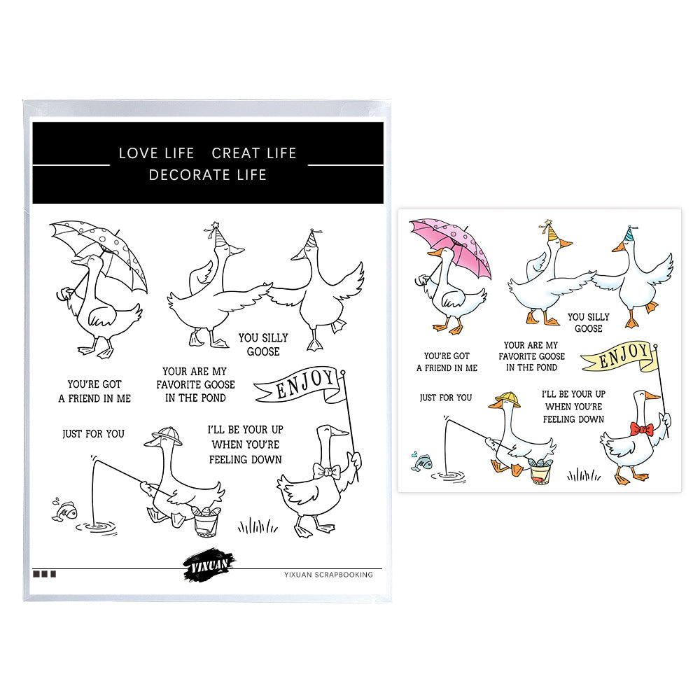 Cartoon White Goose Dies & Stamps Set