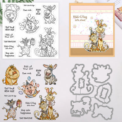 Birthday Animals Dies & Stamps Set