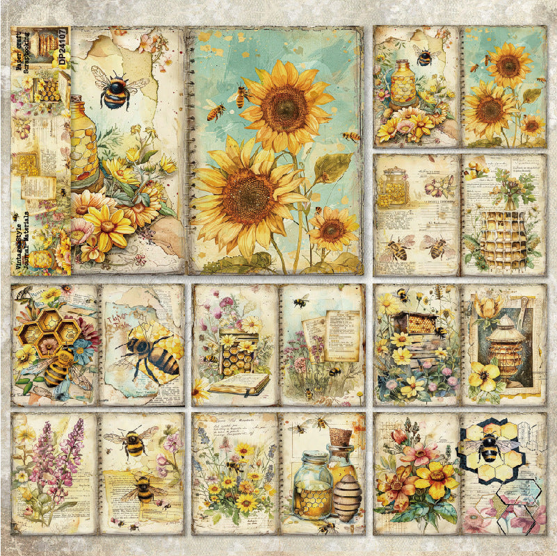 A5 Vintage Honey Bees Journal Scrapbook Paper