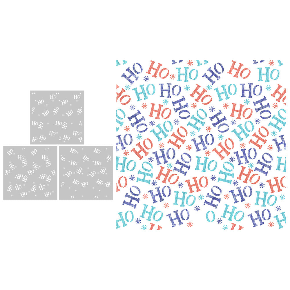 3 PCS “HO” Words Pattern DIY Painting Hollow Stencil