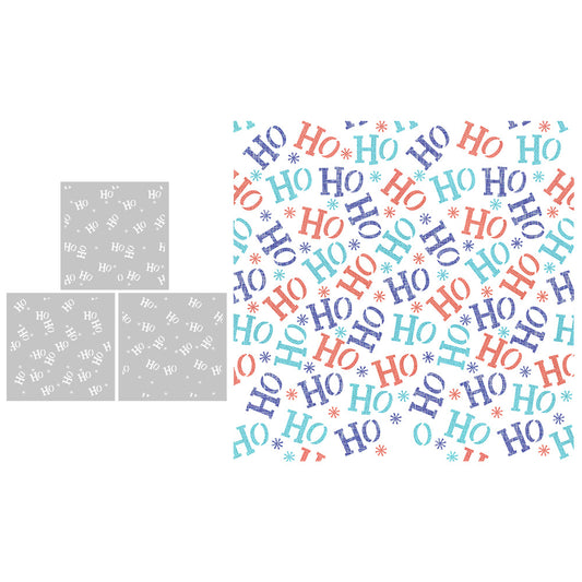 3 PCS “HO” Words Pattern DIY Painting Hollow Stencil