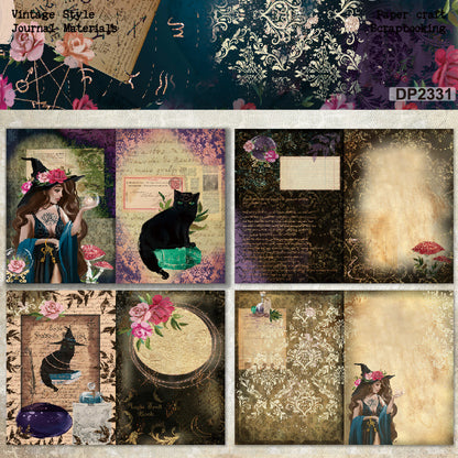 A5 Witch Black Cat Journal Scrapbook Paper