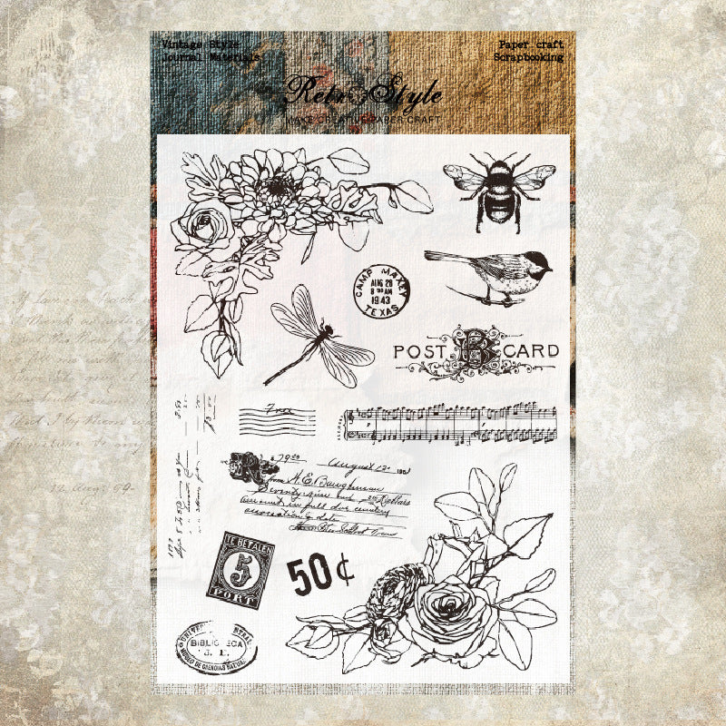 Vintage Style DIY Scrapbook Clear Stamps