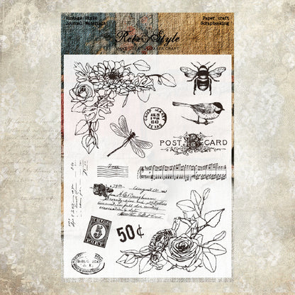 Vintage Style DIY Scrapbook Clear Stamps