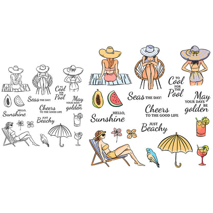 Girls' Beach Vacation Dies & Stamps Set