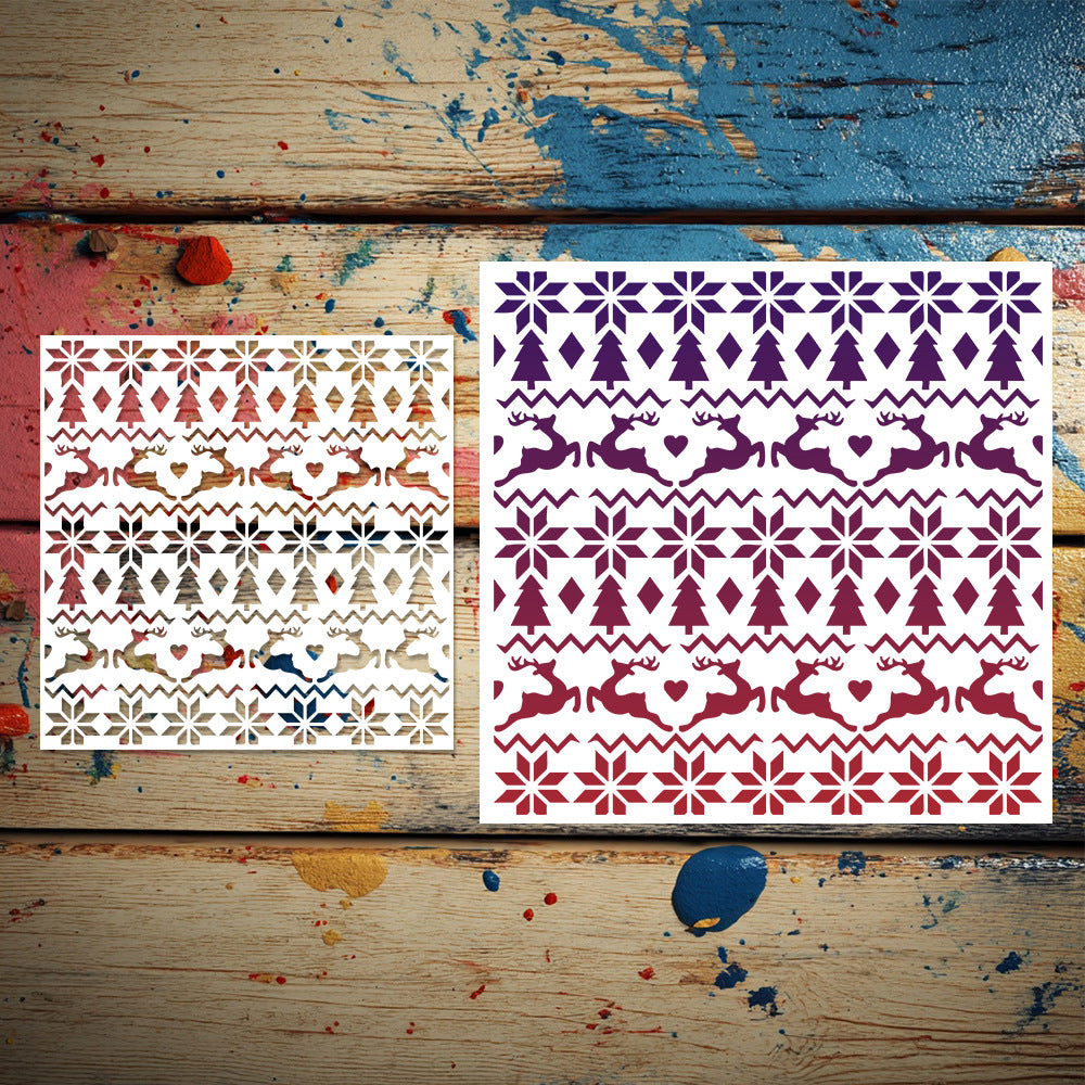 Christmas Pattern DIY Painting Hollow Stencil