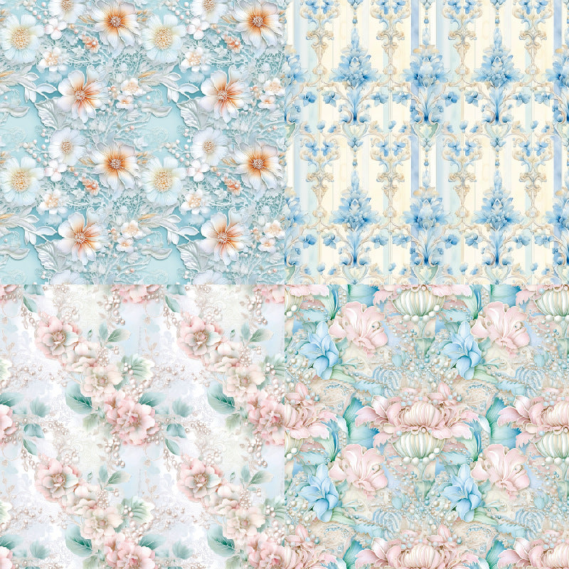 24PCS 6" Turquoise Blue Scrapbook Paper & Cardstock