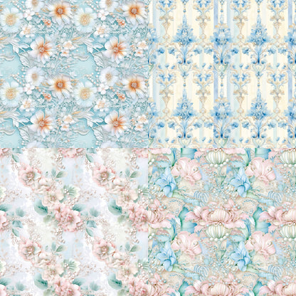 24PCS 6" Turquoise Blue Scrapbook Paper & Cardstock
