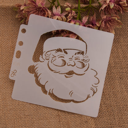 Bearded Santa Claus Hollow Stencil