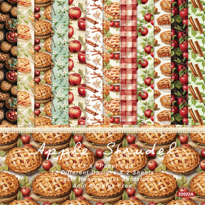 24PCS 6" Apple Strudel Scrapbook Paper & Cardstock