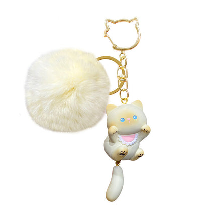 Cute Cat Plush Keychain