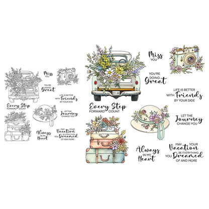 Flowers and Travel Clear Stamps