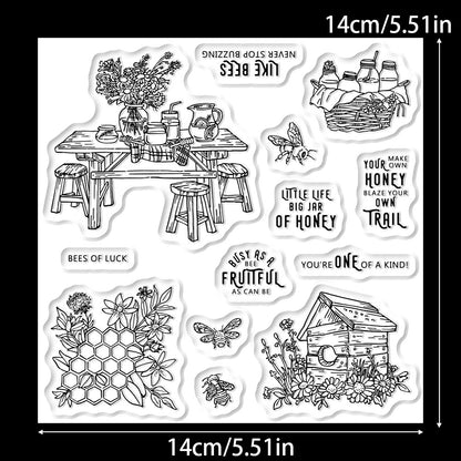 Bee Dining Table Clear Stamps