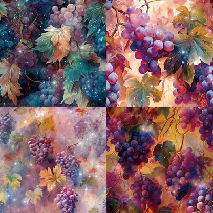 24PCS 6" Purple Grapes Scrapbook Paper & Cardstock