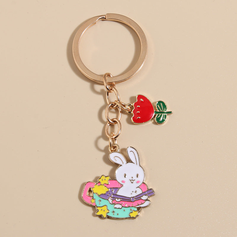 Cat Rabbit Balloon Keychain