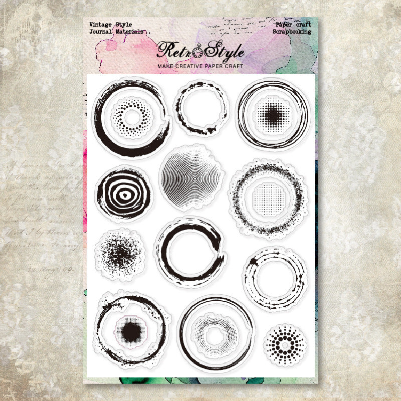 Retro Background DIY Scrapbook Clear Stamps