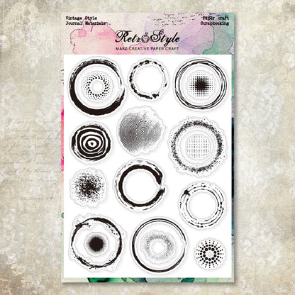 Retro Background DIY Scrapbook Clear Stamps