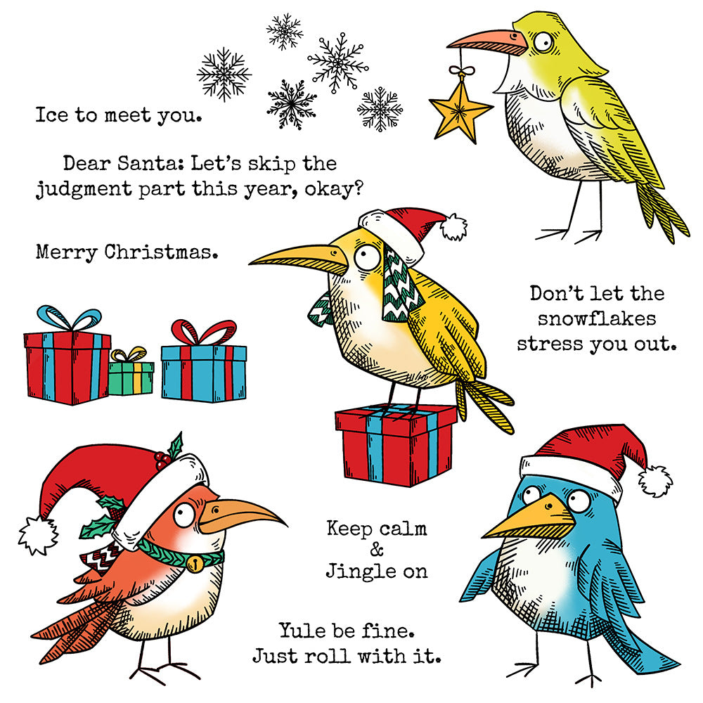Christmas Birds Dies & Stamps Set