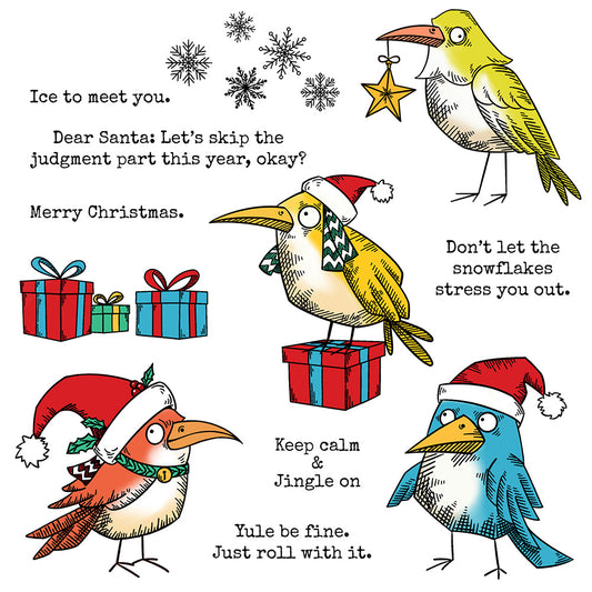 Christmas Birds Dies & Stamps Set