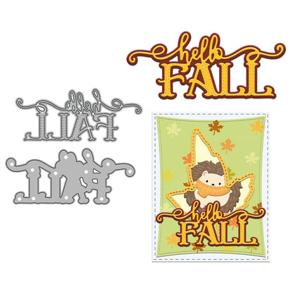 "Hello Fall" Words Metal Cutting Dies