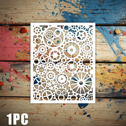 Gear Background DIY Painting Hollow Stencil