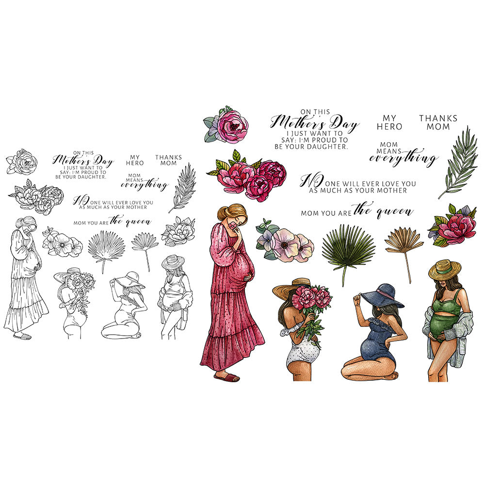 Great Mother Pregnaunt Women Clear Stamps