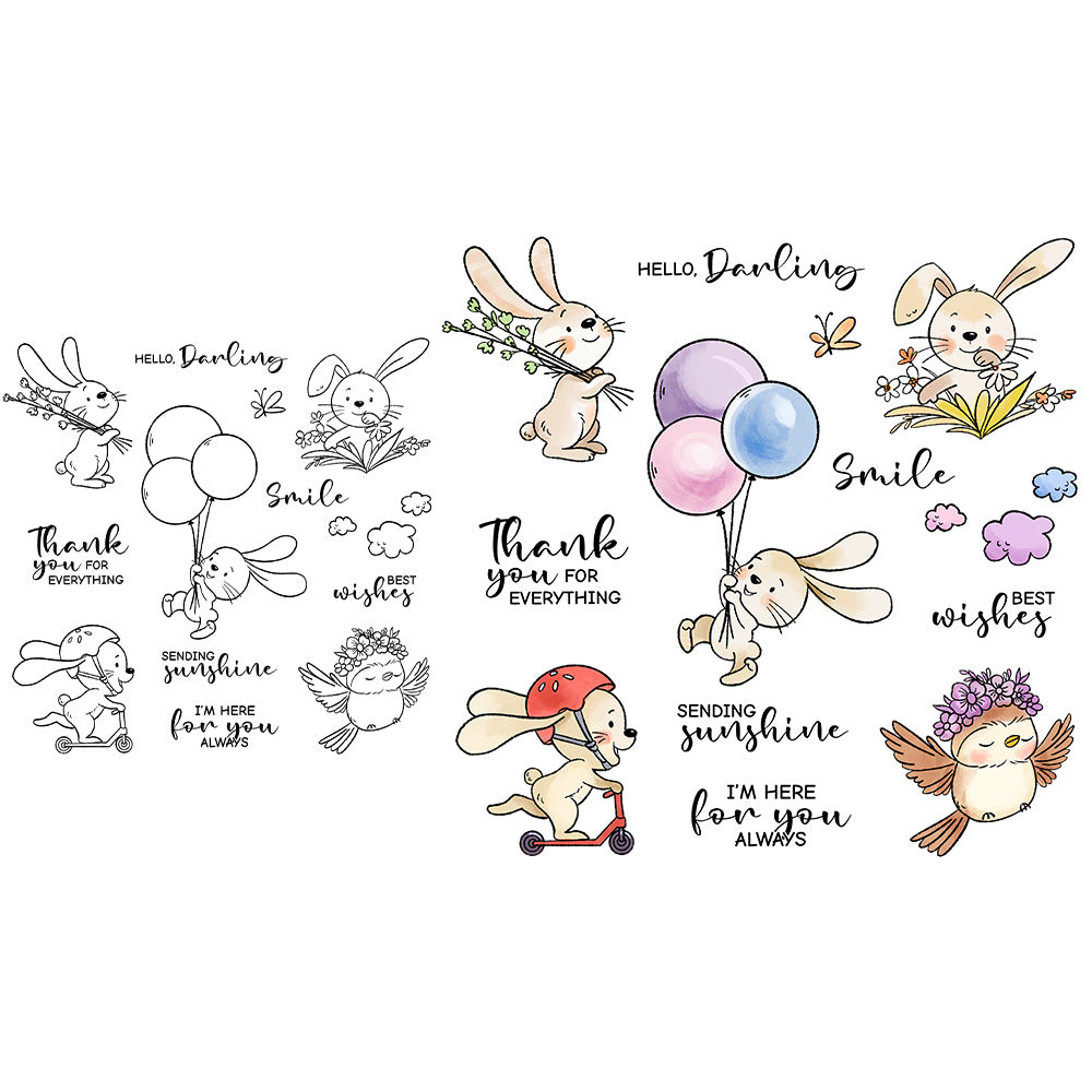 Flowers and Bunnies Dies & Stamps Set