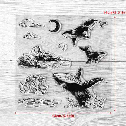 Cute Swimming Dolphins Dies & Stamps Set