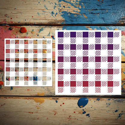 Checkered Pattern DIY Painting Hollow Stencil