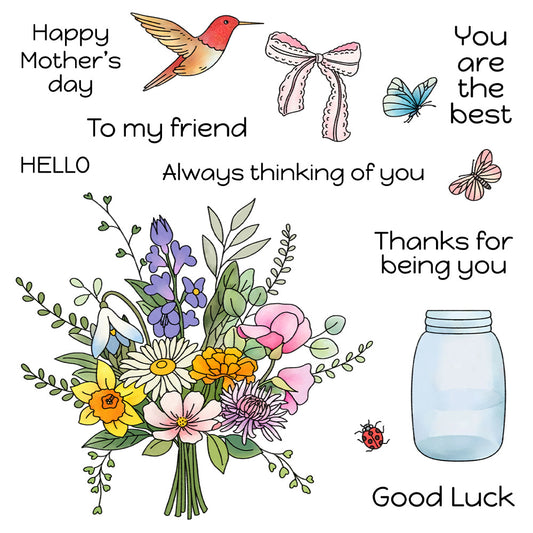 Jar Bouquet Dies & Stamps Set