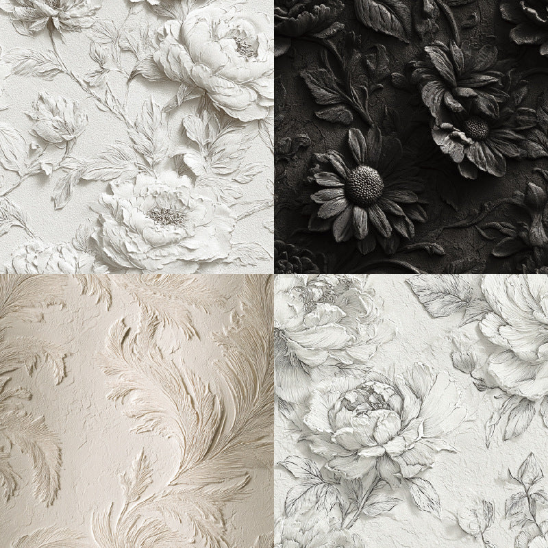 24PCS 6" Ivory Floret Scrapbook Paper & Cardstock