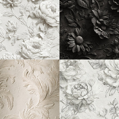 24PCS 6" Ivory Floret Scrapbook Paper & Cardstock