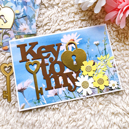 "Key To My Heart" Words Metal Cutting Dies
