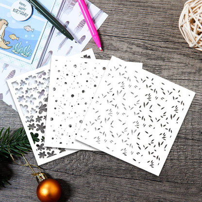 3 PCS Flower Pattern DIY Painting Hollow Stencil