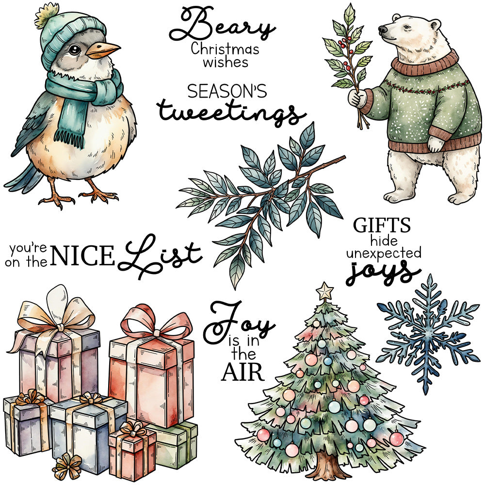 Christmas Theme Dies & Stamps Set
