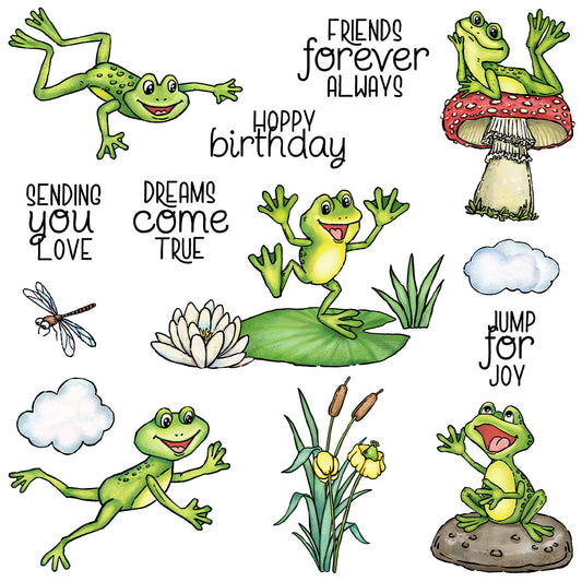 Lotus Pond Frog Dies & Stamps Set